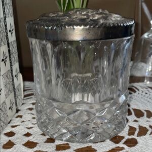 Decorative Glass Jar with Silver Lid - Clear